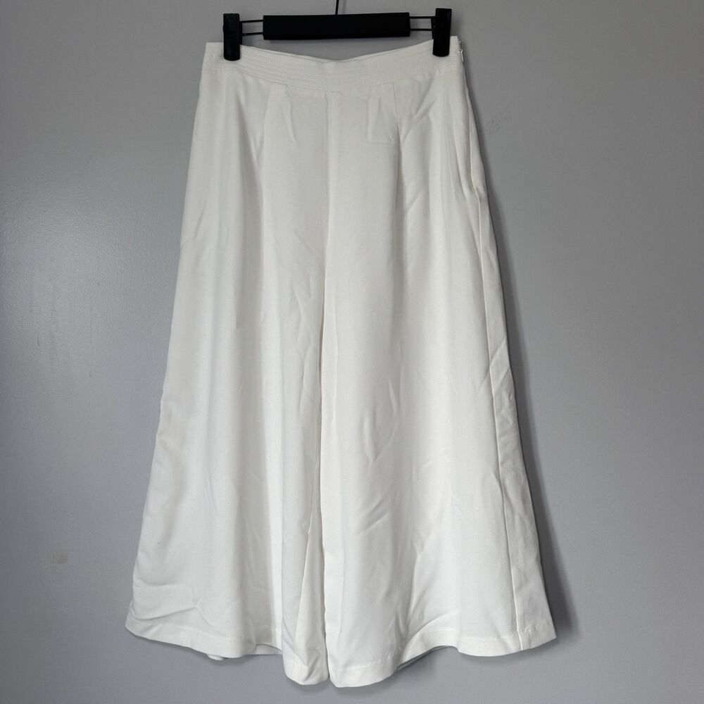 Vintage Dance&Marvel Ivory Silk Cotton Blend Wide Leg Pleated Culottes Sz Small